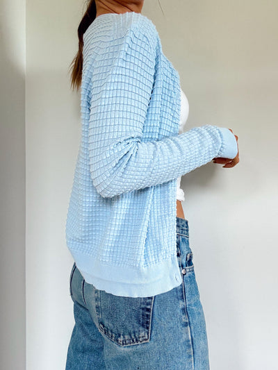 Vintage frosted acorn knit textured cardigan