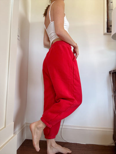 TNA Aritzia bubble red sweatpants