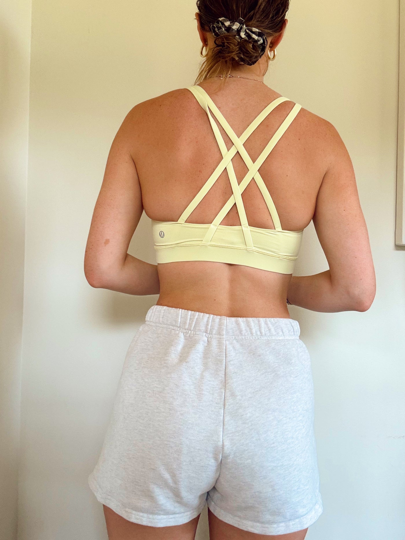 Light yellow Lululemon energy sports bra