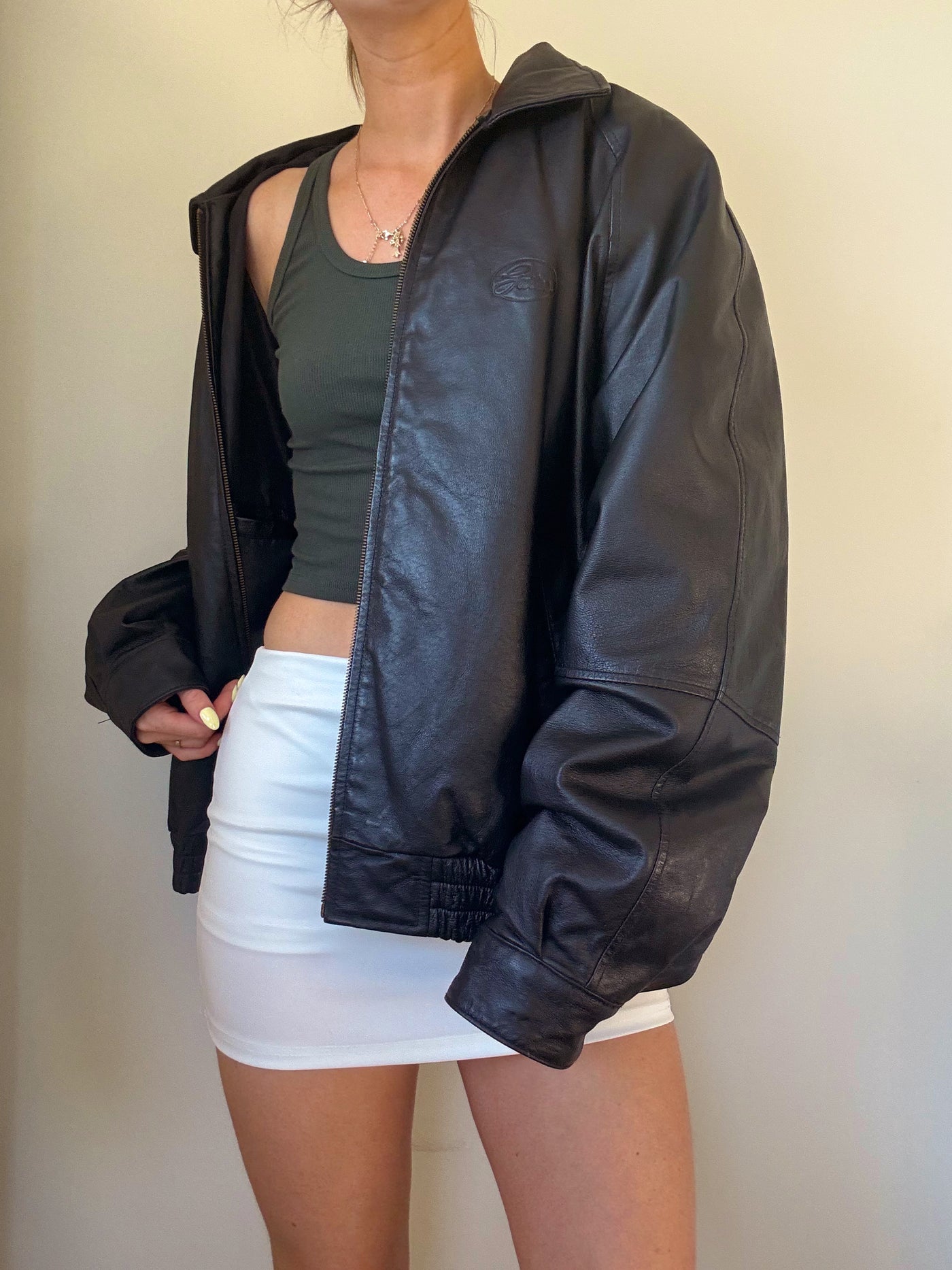 Vintage black Berks Bay leather jacket