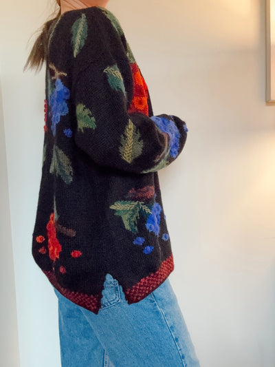 Vintage made in Peru baby alpaca knit cardigan