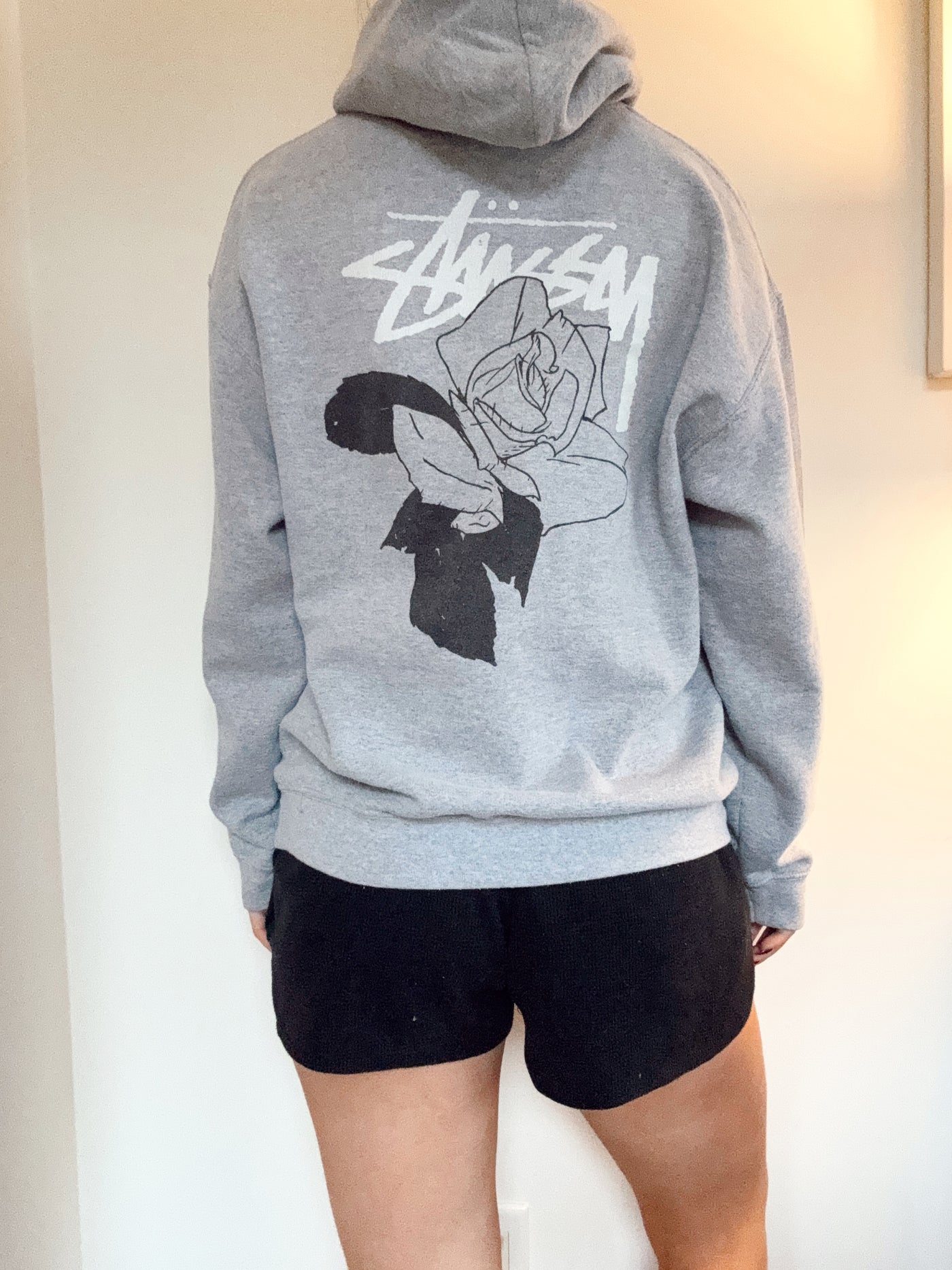 Vintage Stüssy rose graphic hoodie