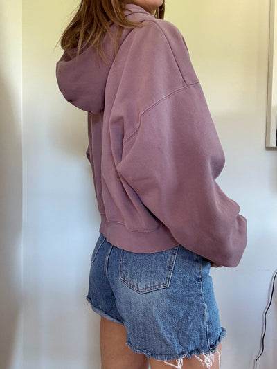 TNA Aritzia cozy fleece boxy fit Dusty purple hoodie
