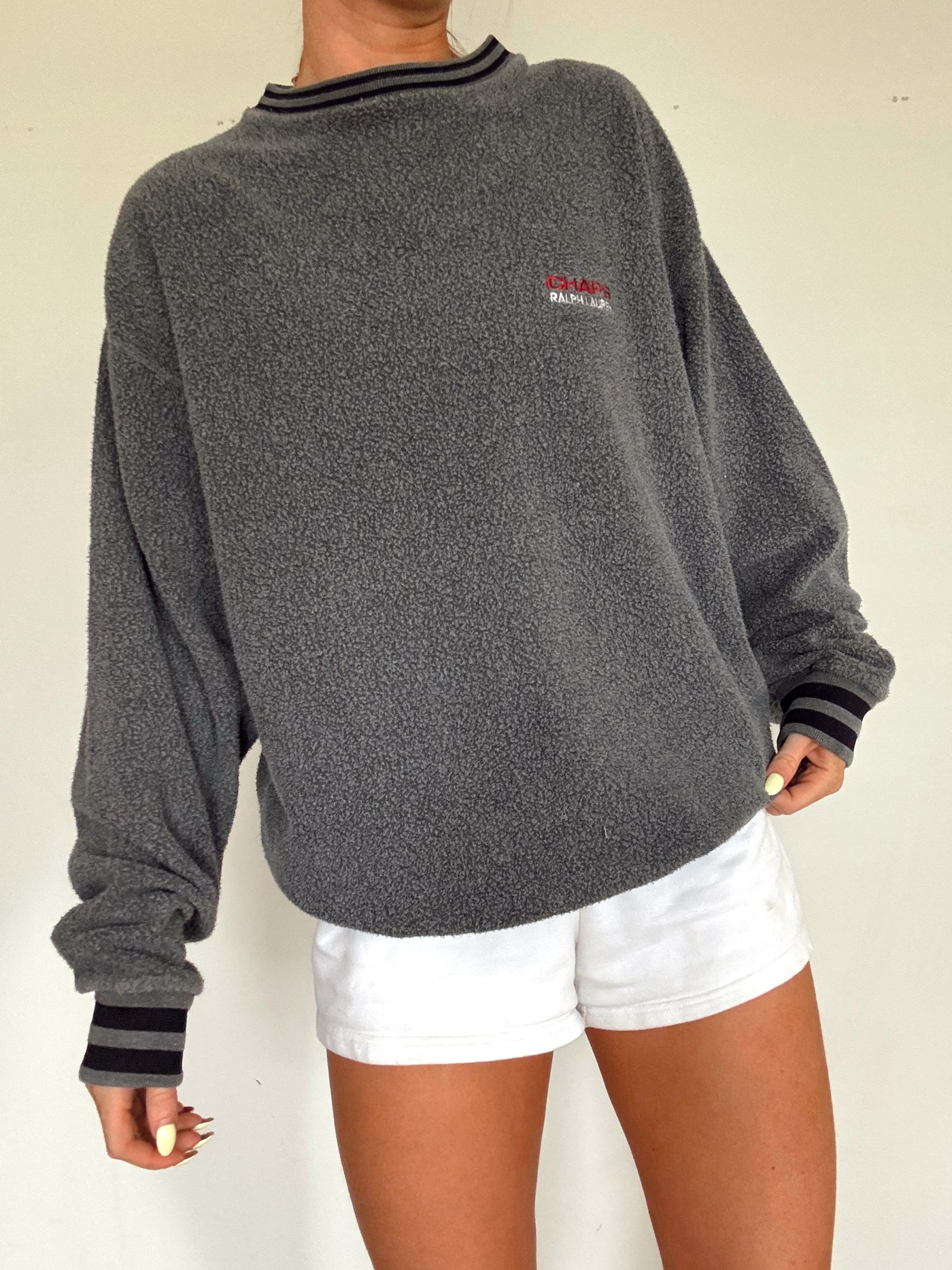 Vintage chaps Ralph Lauren grey fleece crewneck