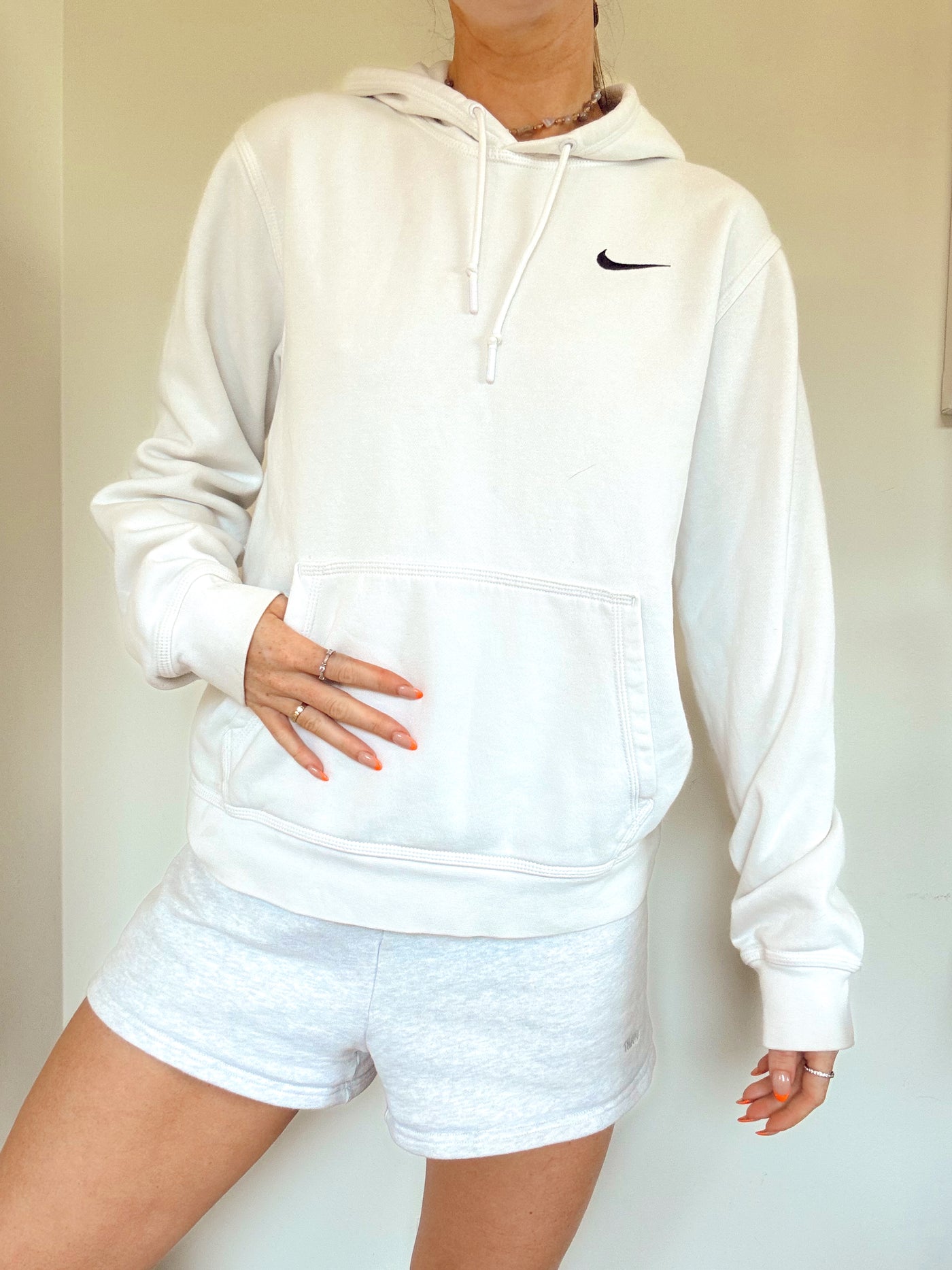 White Nike swoosh hoodie