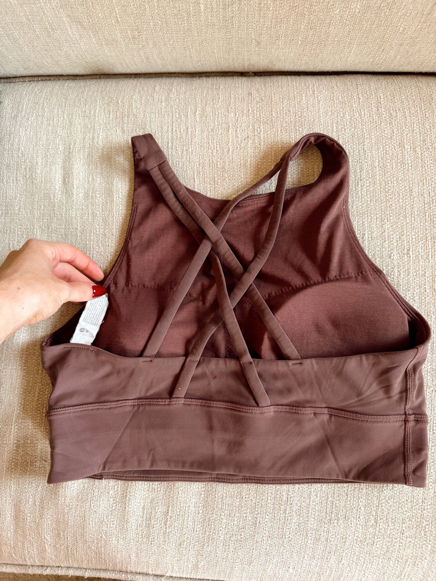 Brown Lululemon energy sports bra