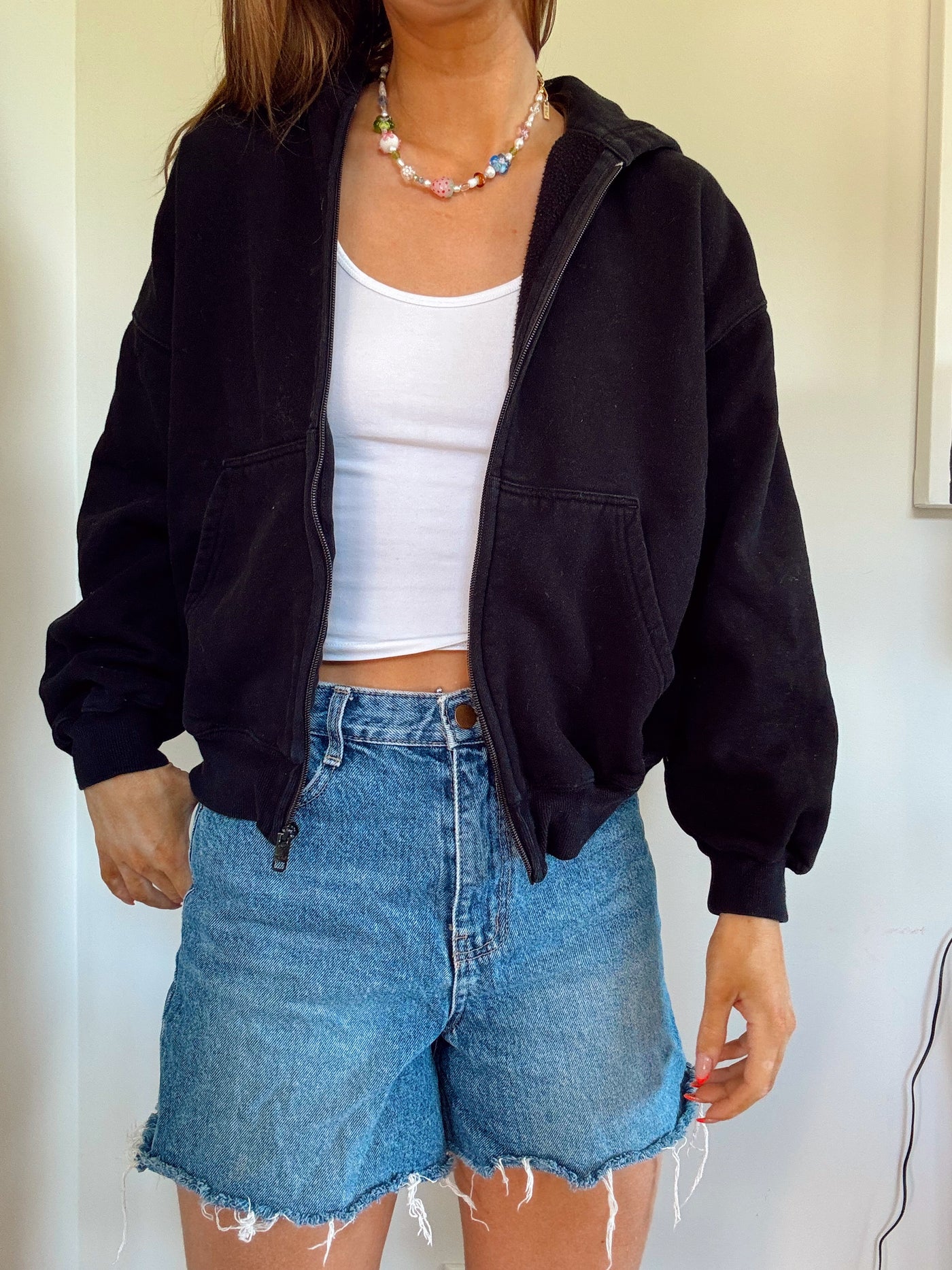 TNA Aritzia fleece mega zip up hoodie