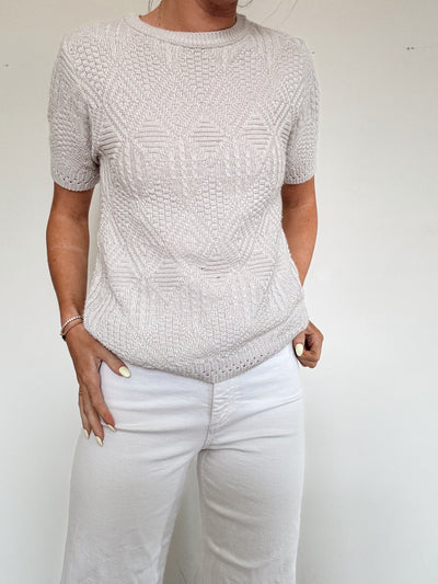 Vintage ash hollow knit top