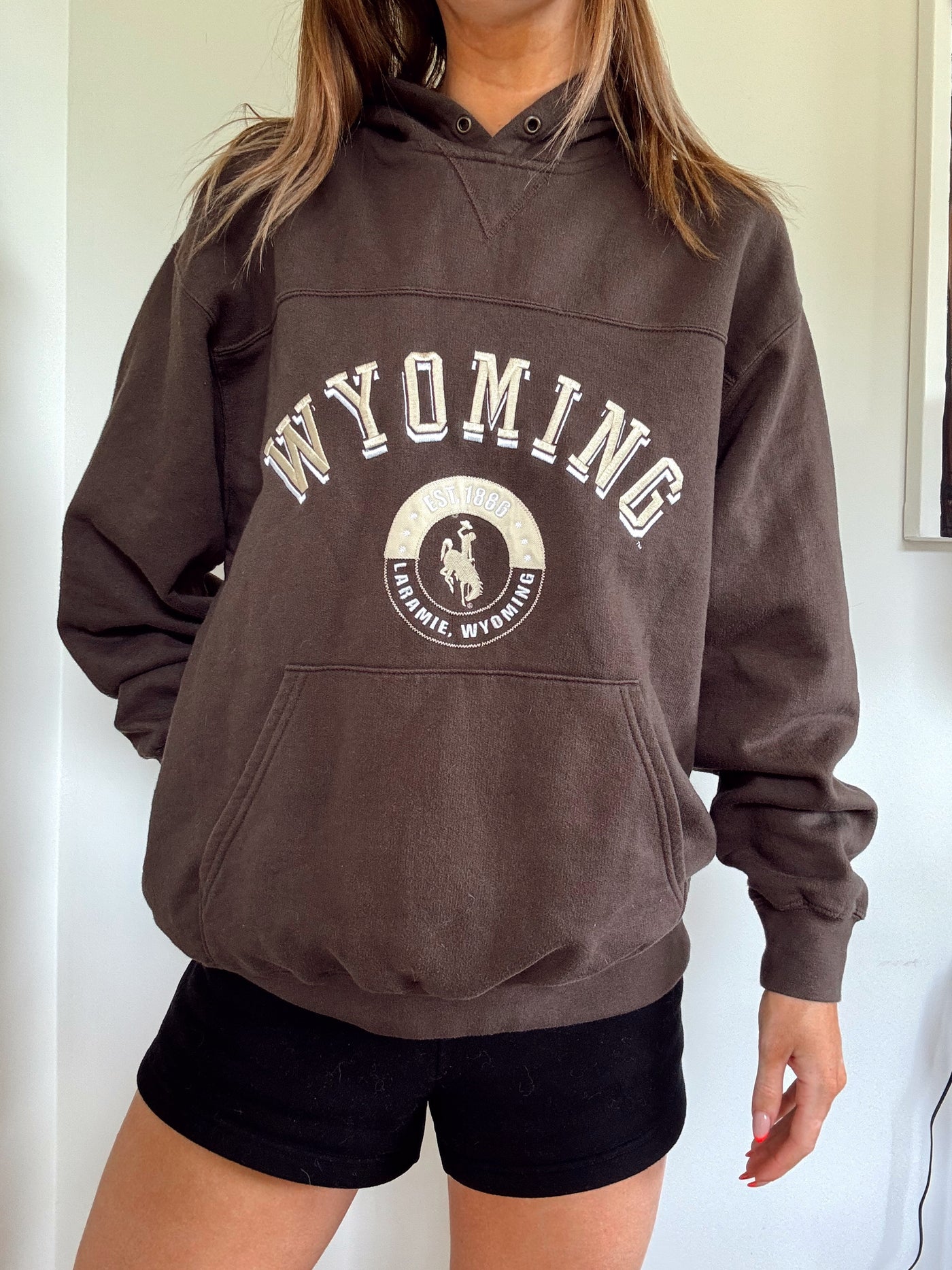 Neutral brown Wyoming hoodie