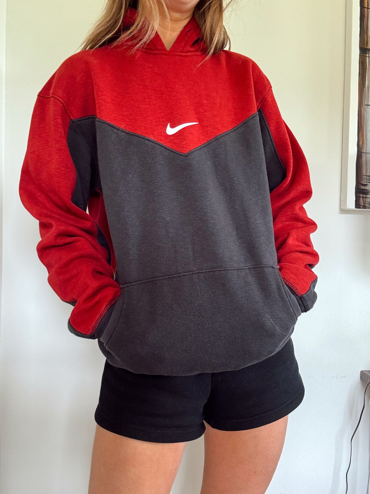 Unique red &  black Nike middle school hoodie